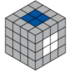 Centre bleu 4x4x4 objectif