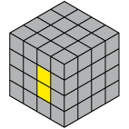 Centre jaune 4x4x4 ligne 1 cas 2